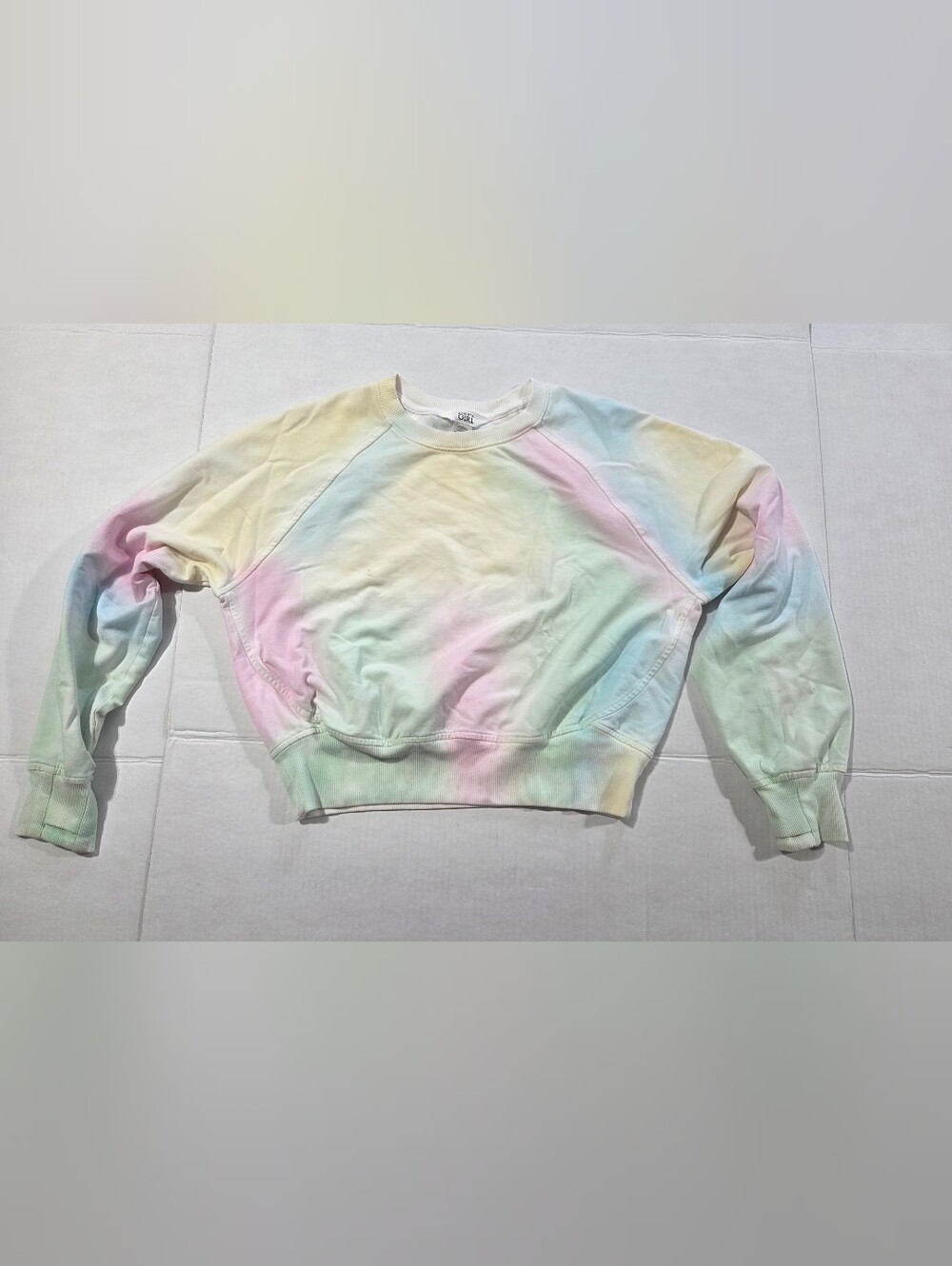 Athleta Girl Pastel Tie-Dye Crewneck Sweatshirt - Yellow, Pink, Blue, Green